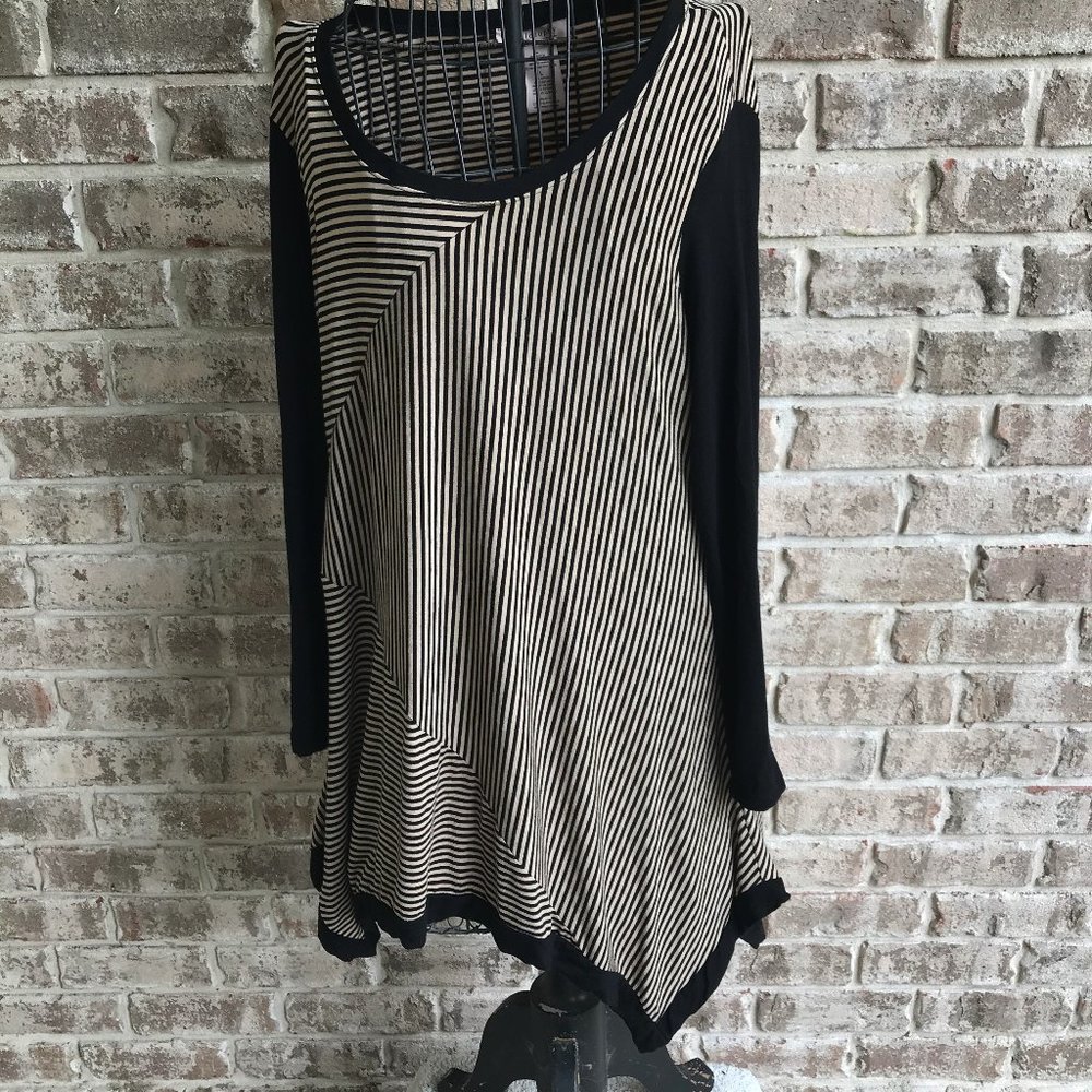 Philosophy Tunic top Asymmetrical Stripes Large